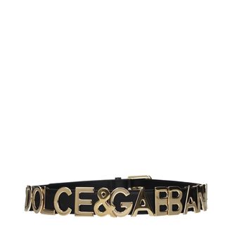 Dolce & Gabbana Womens Black Leather Regular Belt