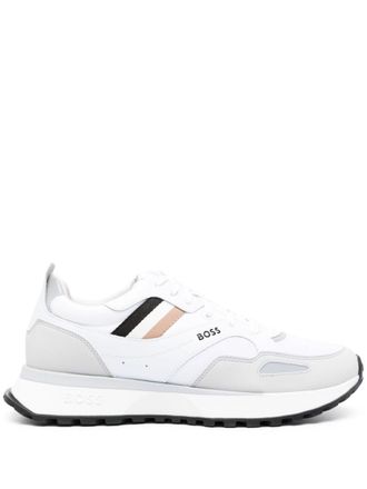 BOSS Gestreepte sneakers - Wit