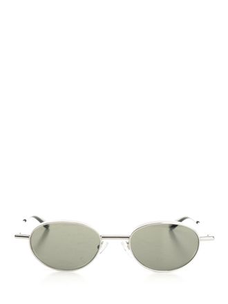 Alexander McQueen Oval Sun Glasses Silver-Uomo