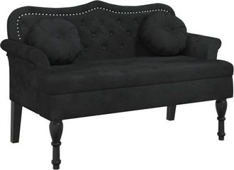vidaXL Banco con cojines Terciopelo negro 120,5x65x75 cm vidaXL