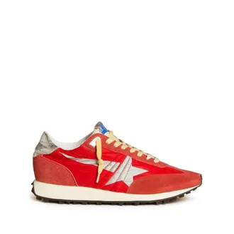 Golden Goose Sneakers, female, Red, Size: 15 US Red and Grey Running Sneaker