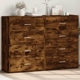 vidaXL Vidaxl - Aparadores 2 Uds Madera De Ingenier&iacute;a Roble Ahumado 60x31x84 Cm