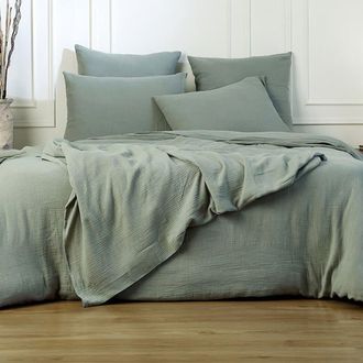 Febronie Colcha algod&oacute;n 230x250 verde celad&oacute;n