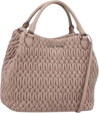 Miu Miu Pre-owned Hand Bag - Dames - Vintage Handtas - Roze - ONE Size - Leer - Vintage