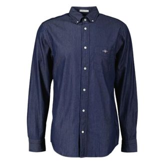 GANT Indigo Button-Down Overhemd - Heren - Spijkeroverhemden - Blauw - S - Overhemden