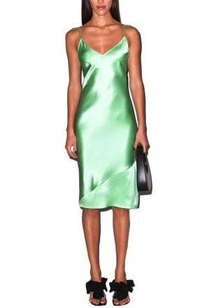 Fleur du Mal V-Neck Slip in Pastel Lime at Nordstrom, Size X-Small