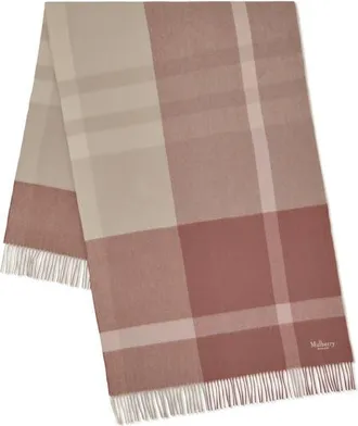 Mulberry Check Merino Wool Scarf in Autumn Rose/powder Rose at Nordstrom