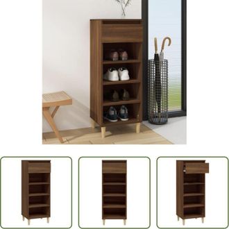 vidaXL Scarpiera marrone - Scarpiera Rovere Marrone 40x36x105 cm in Legno Multistrato