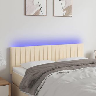 vidaXL Cabecero Con Led De Tela Color Crema 144x5x78/88 Cm Vidaxl
