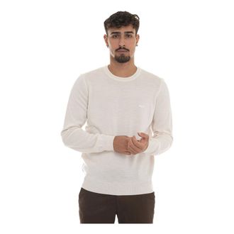 HUGO BOSS Round-neck wool pullover with logo