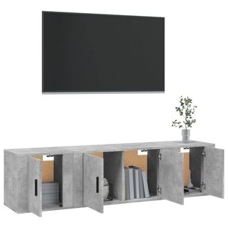 Berkfield Home Classic 3 Piece TV Cabinet Set Concrete Grey Engineered Wood