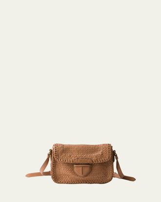Prada Madras Woven Leather Crossbody Bag
