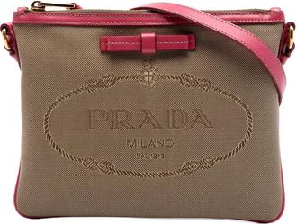 Prada Pre-owned Prada Canvas Canapa Logo Bow Crossbody Ladies HZEKWID2GJZ4PBO8