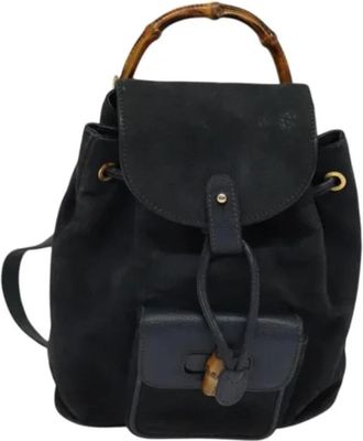Gucci Pre-owned Suede backpacks - Dames - Vintage Rugzakken - Zwart - ONE Size - Leer - Vintage