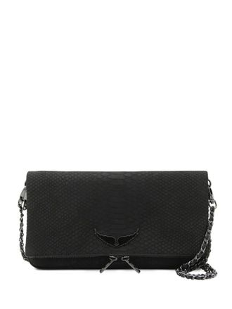 Zadig&Voltaire snakeskin chain shoulder bag - women - Calf Leather - One Size - Black