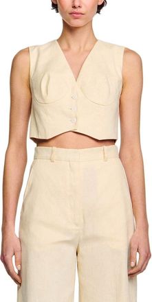 Sandro Cangie Linen-Blend Top