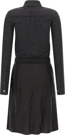 Maison Margiela Womens Gray Virgin Wool Midi Dress