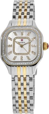 Michele Meggie Diamond 25mm Mother of Pearl Dial Two-Tone Stainless Steel Womens Watch MWW33D000002