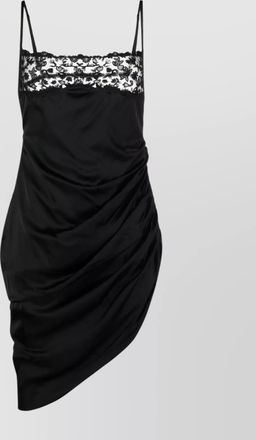 Jacquemus LA SAUDADE BRODÉE floral-lace asymmetric cotton blend dress