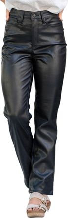 Generic Womens Faux Leather Pants Wet Look High Rise Straight Wide Leg Open Hem PU Leather Pants Loose Relaxed Fit Casual Motocycle Motobike Trousers Ankle-Le