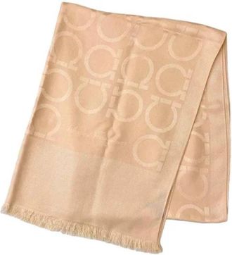 Ferragamo Pre-owned Gancini Stola - unisex - Vintage Accessoires - Roze - ONE Size - Wol - Vintage
