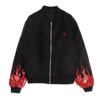 Vision Of Super Zwart/Rode Flames Bomberjas - Heren - Winterjassen - Zwart - XL - Jassen