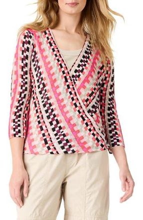 Nic+Zoe Pixel Sunset 4-Way Linen Blend Convertible Cardigan in Pink Multi at Nordstrom Rack, Size X-Small