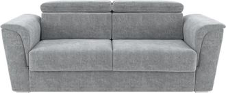 VENTE-UNIQUE.COM Sofá cama poliéster 4 plazas gris 230x223cm