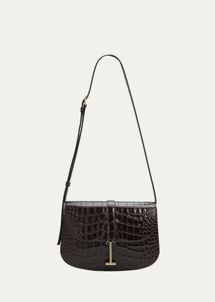 Tom Ford Kara Small Croc-Embossed Leather Crossbody Bag