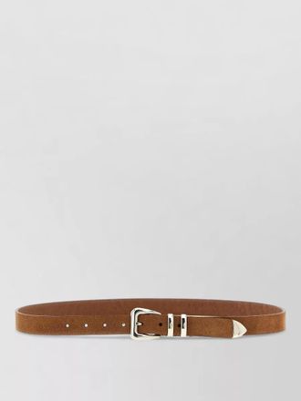 Brunello Cucinelli leather metal toe cap belt