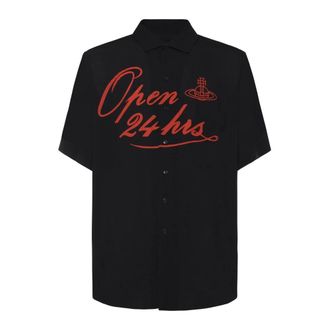 Vivienne Westwood Short Sleeve Shirts, male, Black, Size: XL Viscose Shirt