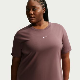 Nike Womens Nike Sportswear Classic Oversized Short-Sleeve T-Shirt (Plus Size) in Purple | IH7603-502