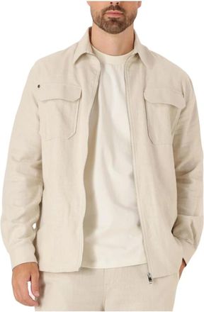The Goodpeople Jassen, Heren, Beige, M, Heren Overshirt in Zand
