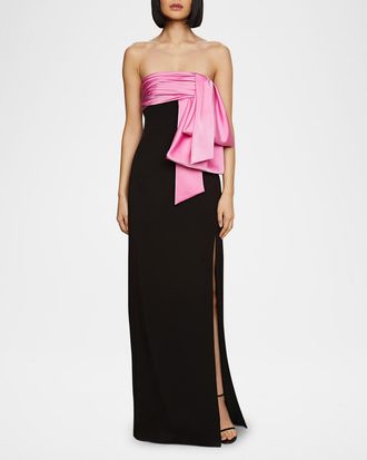 AMUR Melodie Strapless Bow Gown