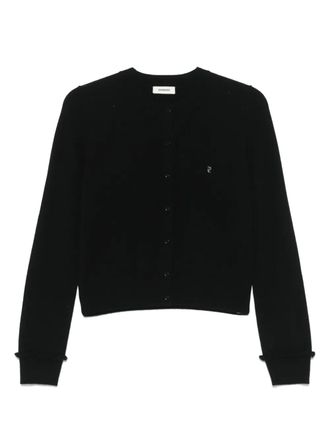 Sandro ruffle-trim cardigan - women - Fabric - 2 - Black