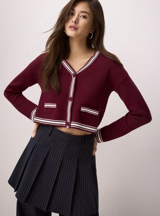 Twik Womens Varsity stripe Cardigan Sweater