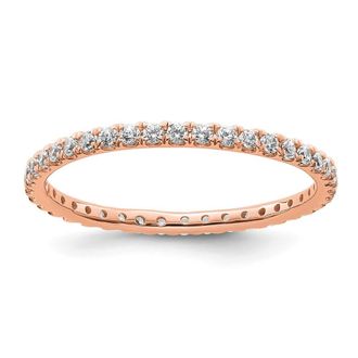 Diamond2Deal 14k Rose Gold Lab Grown Diamond Eternity Wedding Band Ring 1/2Ct Clarity- VS Color- D-E