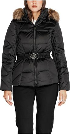 Guess Hooded Zip Jacket - Dames - Winterjassen - Zwart - 2XL - Polyester - Jassen