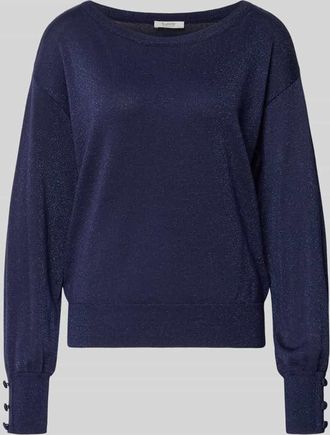 b.young B.Young Strickpullover mit Zierknöpfen Modell MOBBE in Dunkelblau, Größe XXL