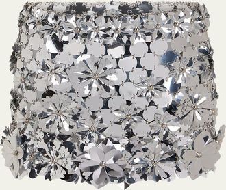 Paco Rabanne Floral Sequined Mini Skirt