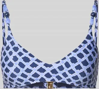 Seafolly Bikini-Oberteil im Allover-Look mit Perlen Modell MARSEILLE in Blau, Gr&ouml;&szlig;e 44