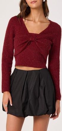 ASTR the Label Metallic Bolero Jacket & Tube Top Set in Maroon at Nordstrom Rack, Size X-Large