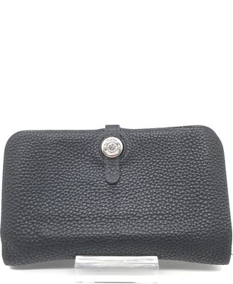 Herm&egrave;s Dogon Leather Wallet In Womens Black (Pre-Owned)