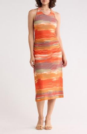 West K Ruched Halter Midi Dress in Orange Brush at Nordstrom Rack, Size X-Small