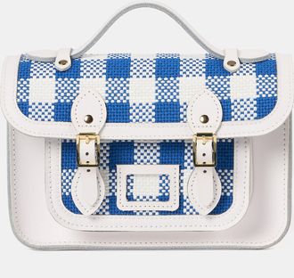 The Cambridge Satchel Company The Mini - Ultramarine Blue Plaid & Brilliant White