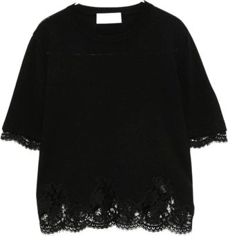 Ermanno Scervino Tops, Dames, Zwart, XS, T-Shirts