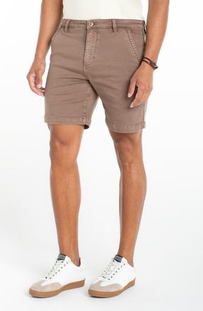 Liverpool L.A. 8-Inch Flat Front Knit Twill Shorts in Pine Bark at Nordstrom, Size 30