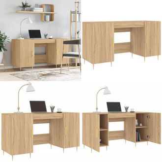 vidaXL Scrivania Rovere Sonoma 140x50x75 cm in Legno Multistrato - Scrivania da studio - Scrivania in legno multistrato