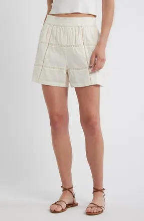 Marine Layer Marella Embroidered Shorts in Antique White at Nordstrom, Size X-Small