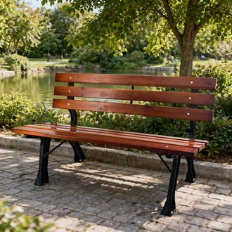 No Brand Banco Hyde Park De Hierro Fundido Con Listones De Madera 122x60xh72 Cm